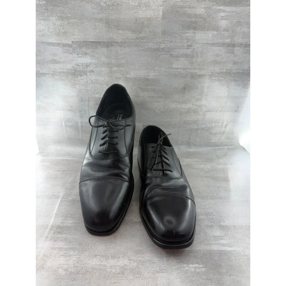 Florsheim Men Black Leather Cap Toe Oxford Dress Shoes 17168-01 Size 10.5B